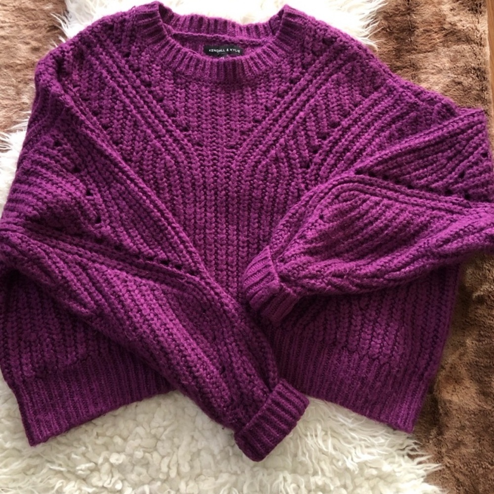 Kendall & Kylie Rich Purple Knit Sweater